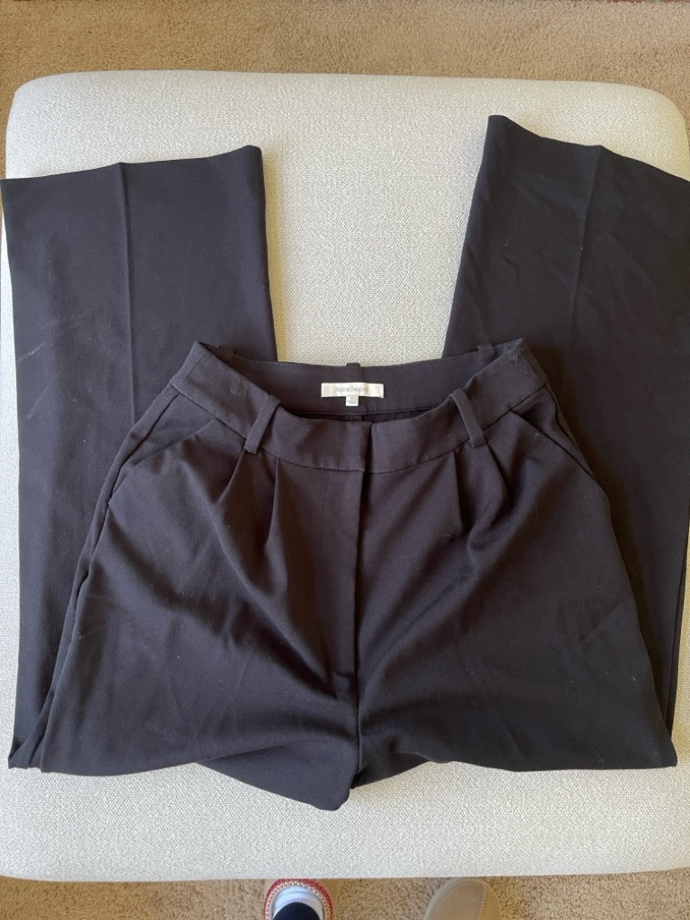 Favorite Daughter Black Wide-Leg Pleated Trousers 10P